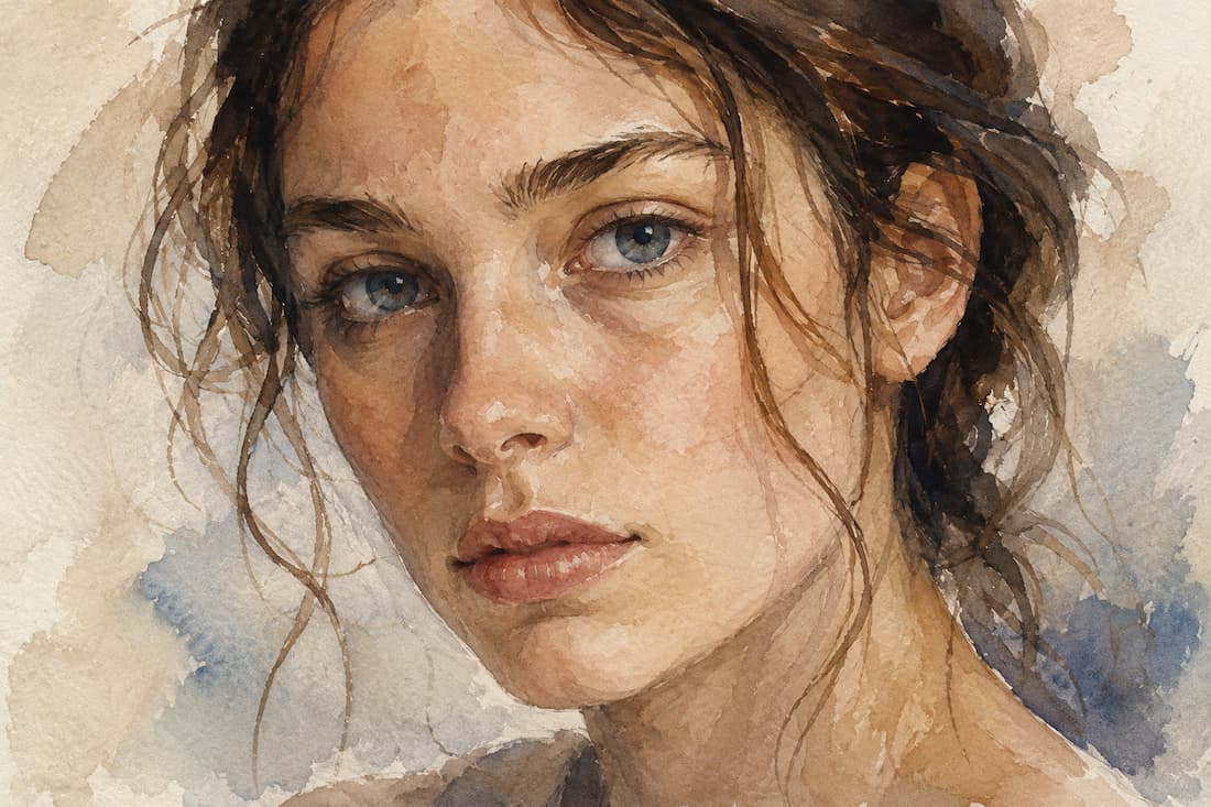 cómo pintar retratos con acuarela