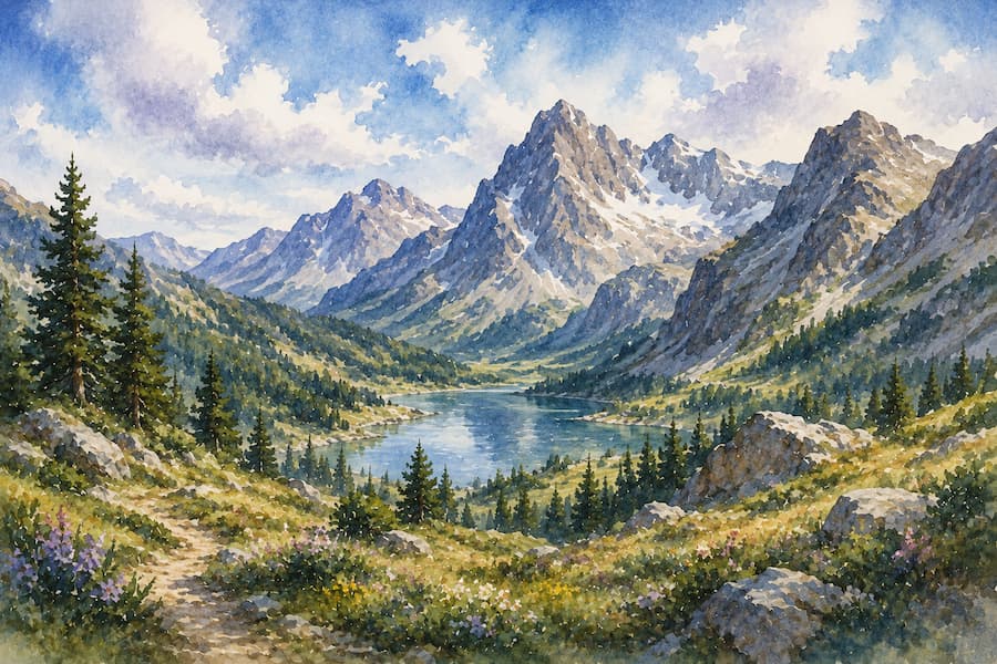 painting a landscape with watercolors step by step