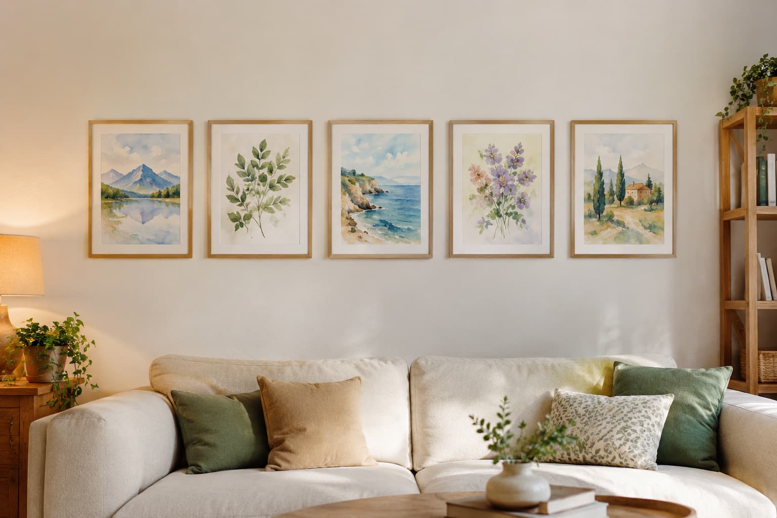 how to decorate a wall with watercolors